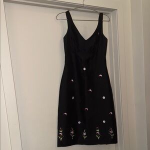 Tibi Black Embroidered Dress